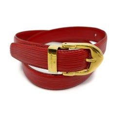 Vintage Louis Vuitton Red Epi Leather Ceinture Belt 863440