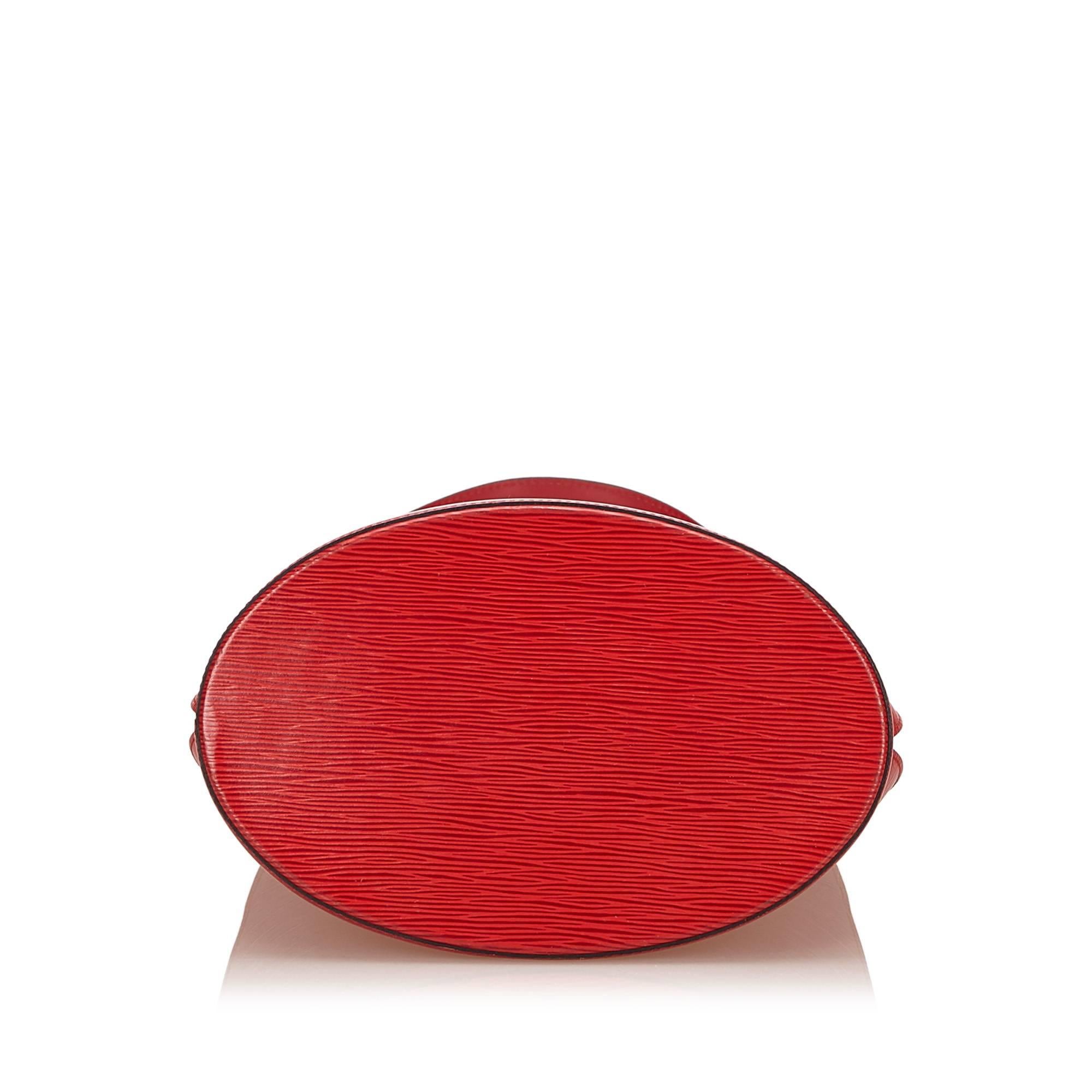 Women's Louis Vuitton Red Epi Leather Cluny Shoulder Bag