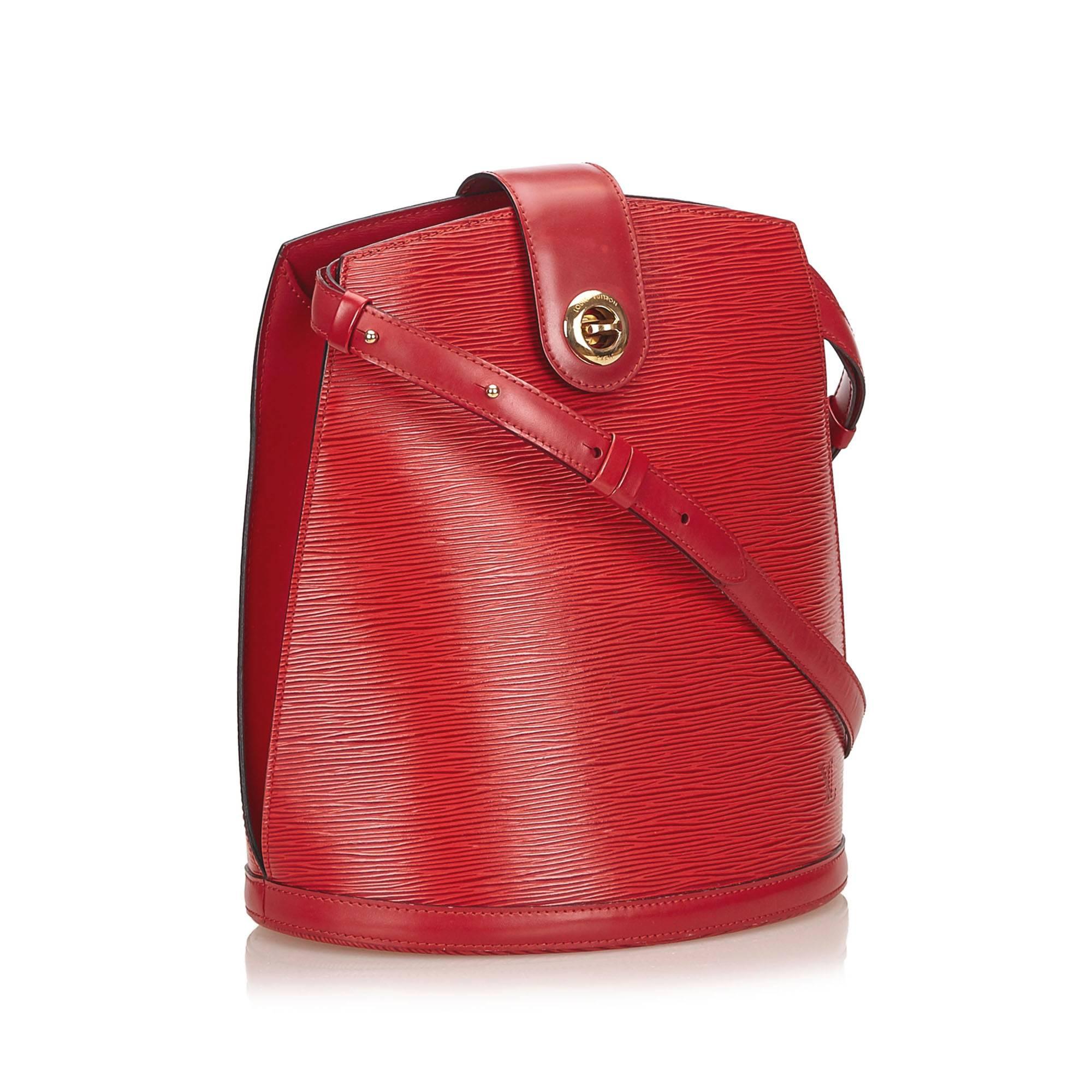 Louis Vuitton Red Epi Leather Cluny Shoulder Bag 1