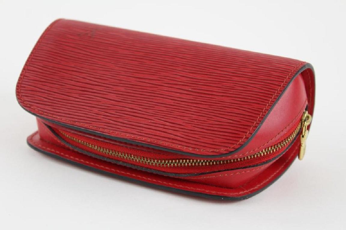 Louis Vuitton Red Epi Leather Dauphine PM Pochette Cosmetic Pouch 8LVS1218 2