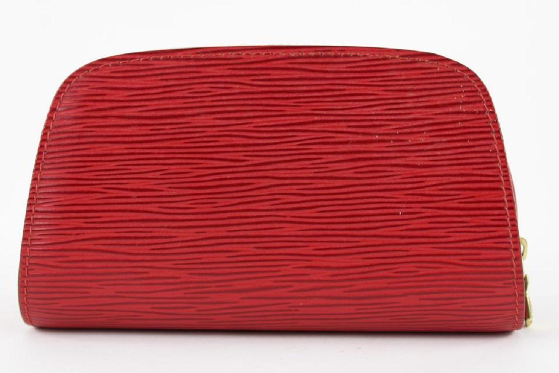 Louis Vuitton Red Epi Leather Dauphine PM Pochette Cosmetic Pouch 8LVS1218 4