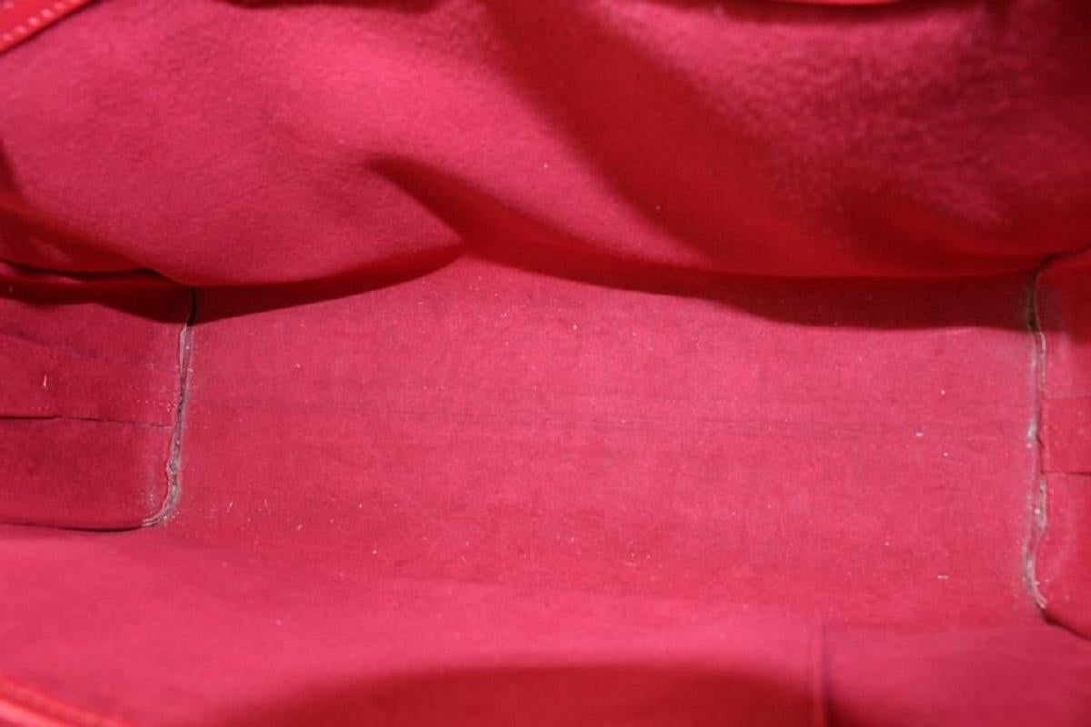 Louis Vuitton Red Epi Leather Duplex Zip Tote Bag 104lv44 6