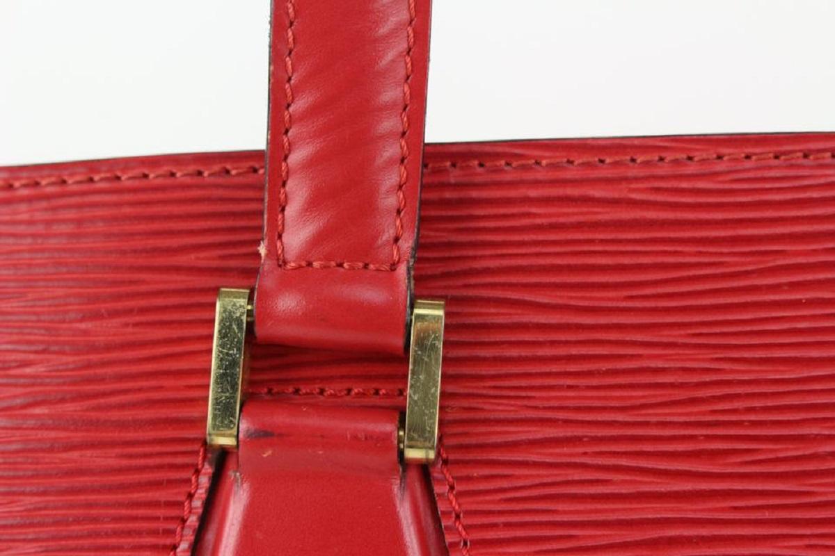 Louis Vuitton Red Epi Leather Duplex Zip Tote Bag 104lv44 7