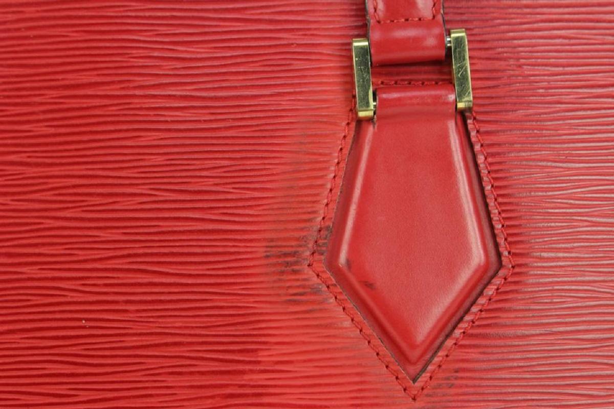 Louis Vuitton Red Epi Leather Duplex Zip Tote Bag 104lv44 8