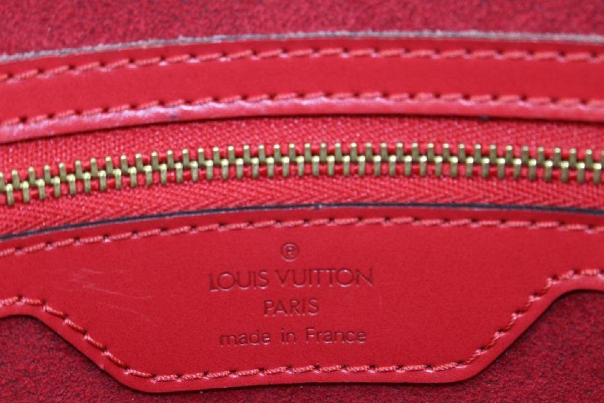 Louis Vuitton Red Epi Leather Duplex Zip Tote Bag 104lv44 In Good Condition In Dix hills, NY
