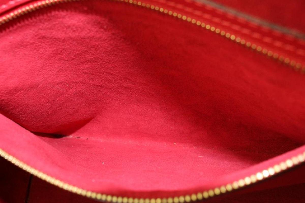Women's Louis Vuitton Red Epi Leather Duplex Zip Tote Bag 104lv44