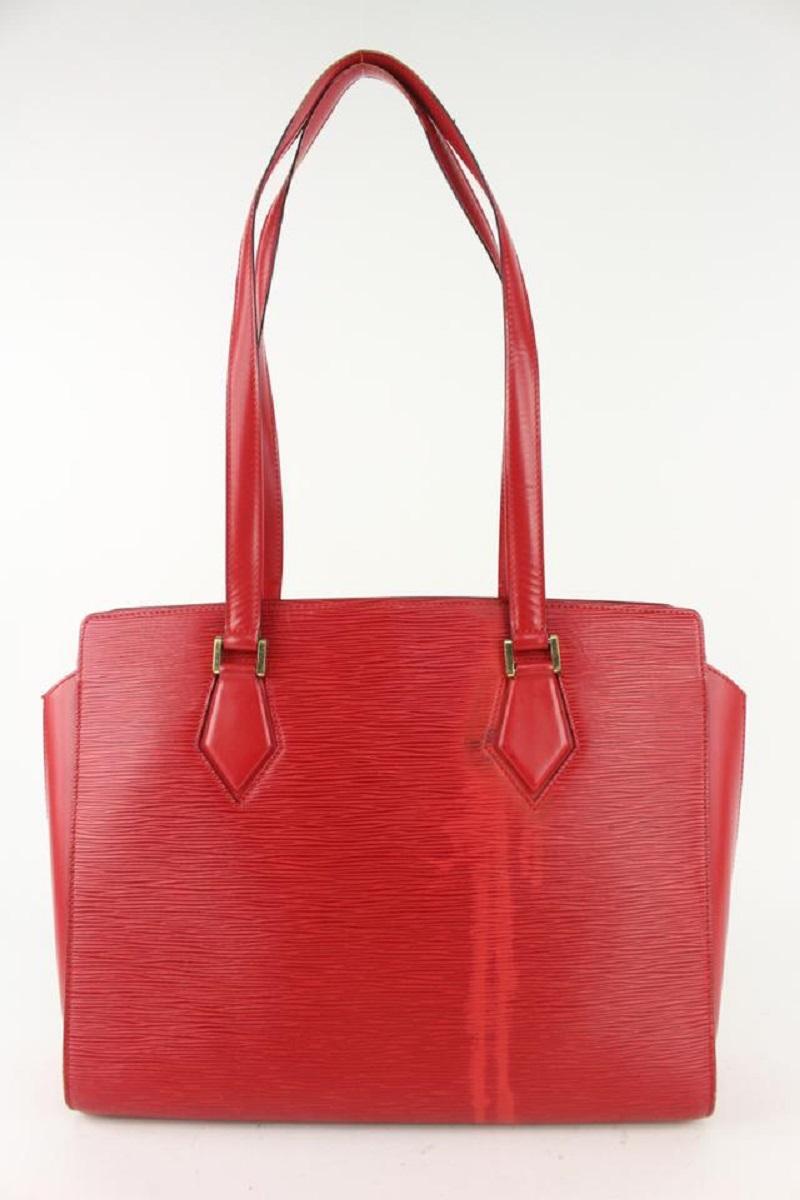 Louis Vuitton Red Epi Leather Duplex Zip Tote Bag 104lv44 3