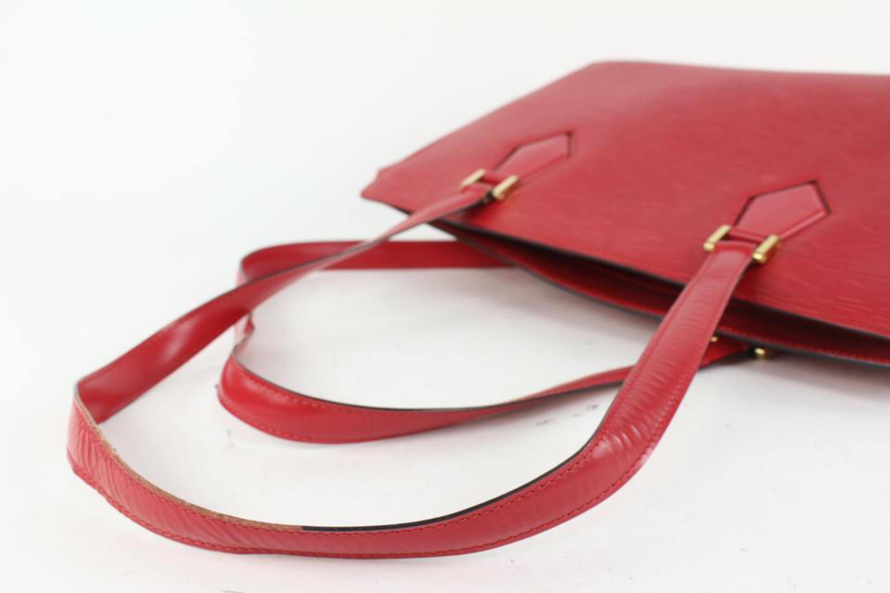 Louis Vuitton Red Epi Leather Duplex Zip Tote Bag 104lv44` 3