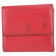 Louis Vuitton Red Epi Leather Elise Compact Wallet 10lv721