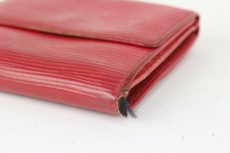 Louis Vuitton Red EPI Leather Elise Compact Wallet 178lvs712