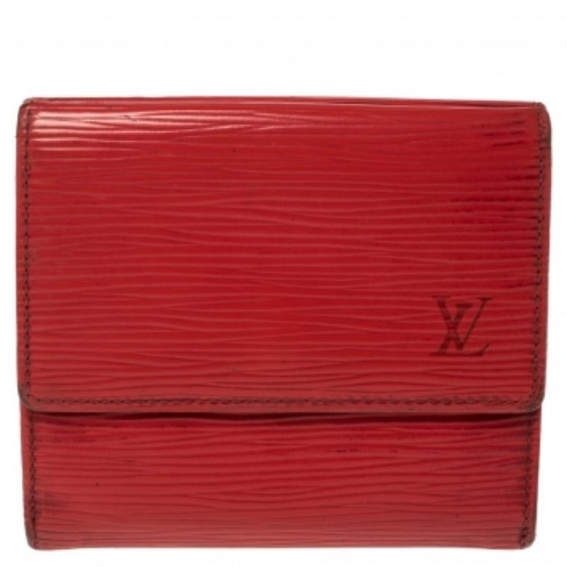 Louis Vuitton - Portefeuille Elise en cuir épi rouge État moyen - En vente à Dubai, Al Qouz 2