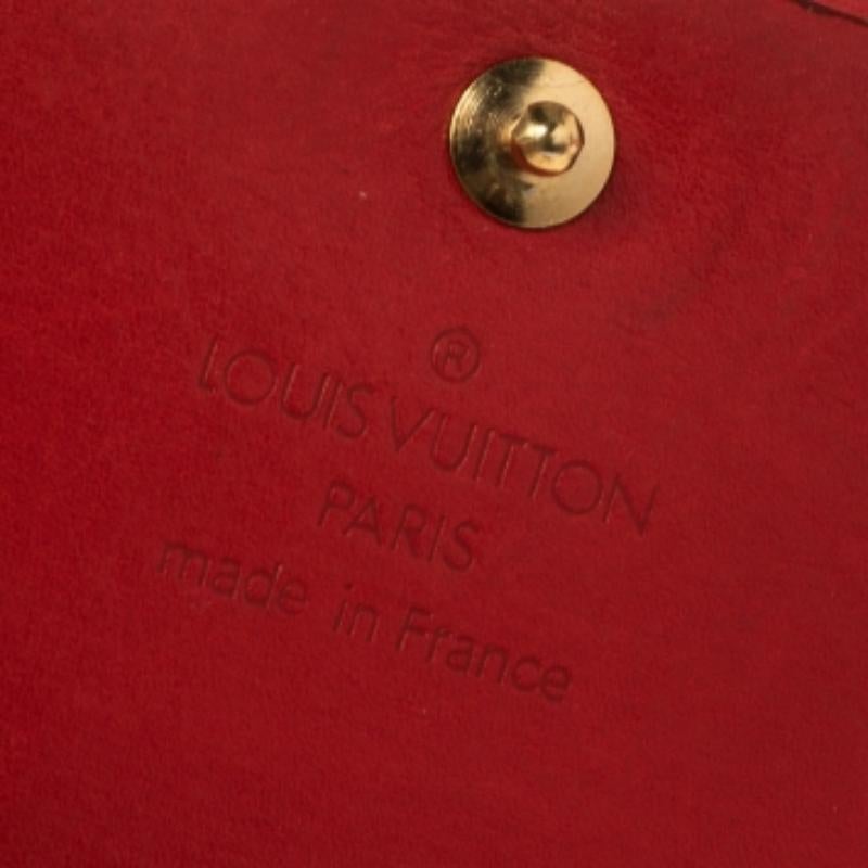 Louis Vuitton - Portefeuille Elise en cuir épi rouge en vente 3
