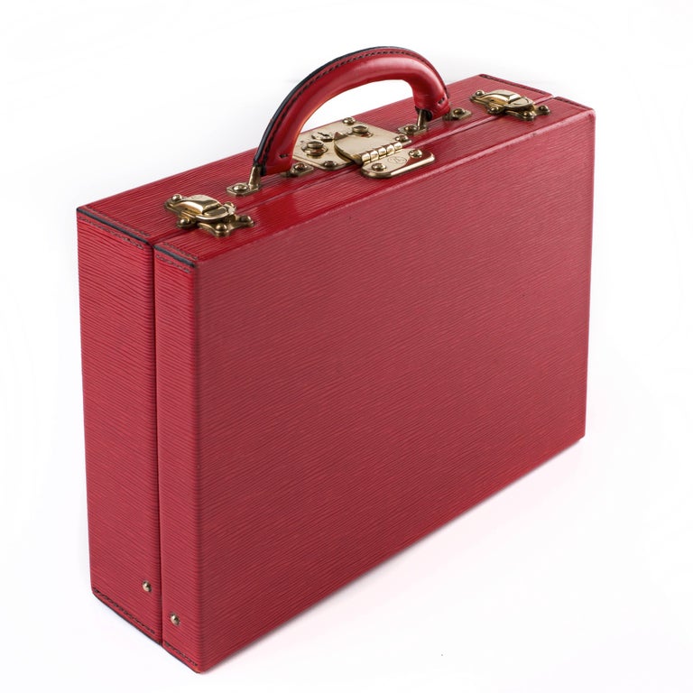 Louis Vuitton Louis Vuitton Red Epi Leather Jewelry Case F264