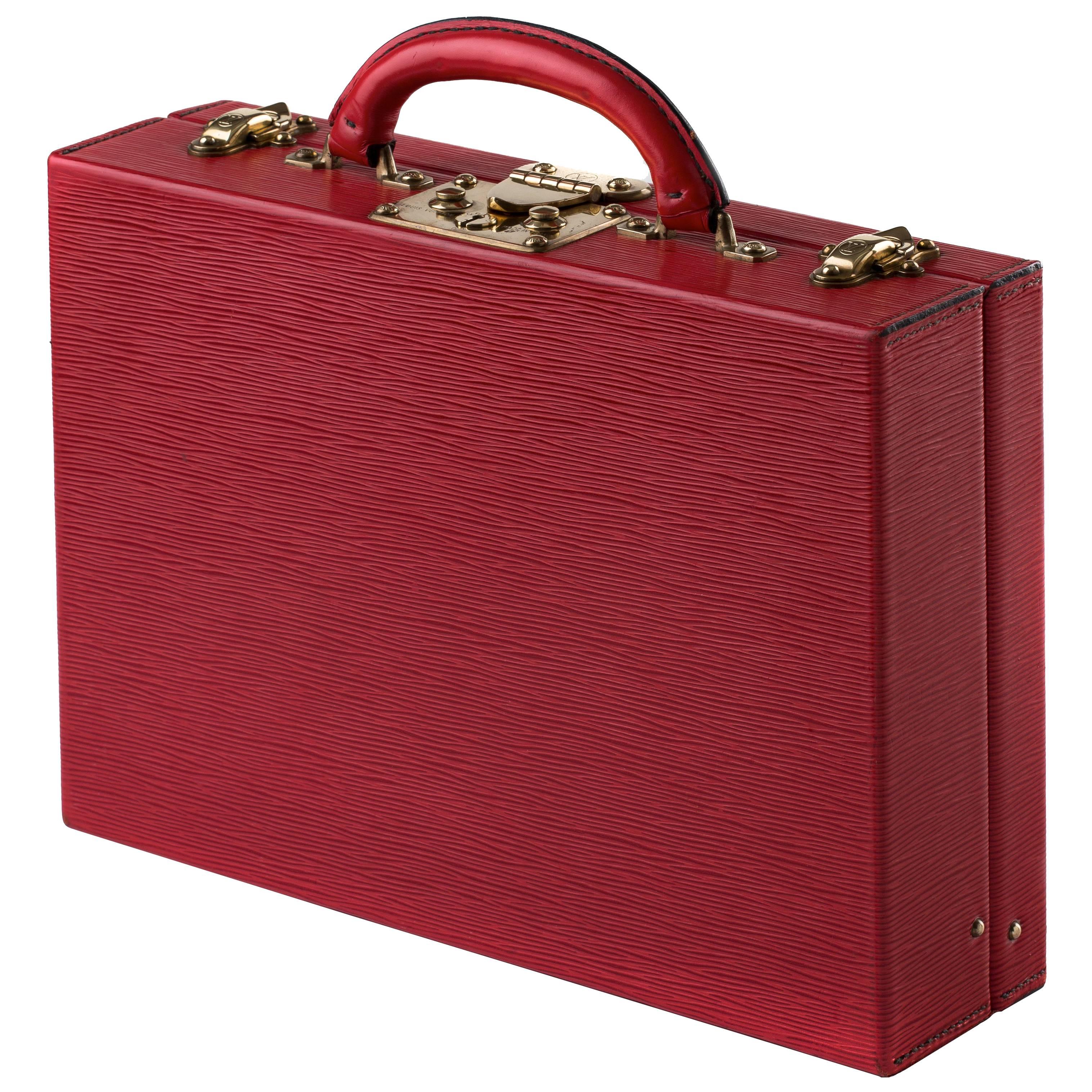 Louis Vuitton Red Epi Leather Jewelry Case For Sale