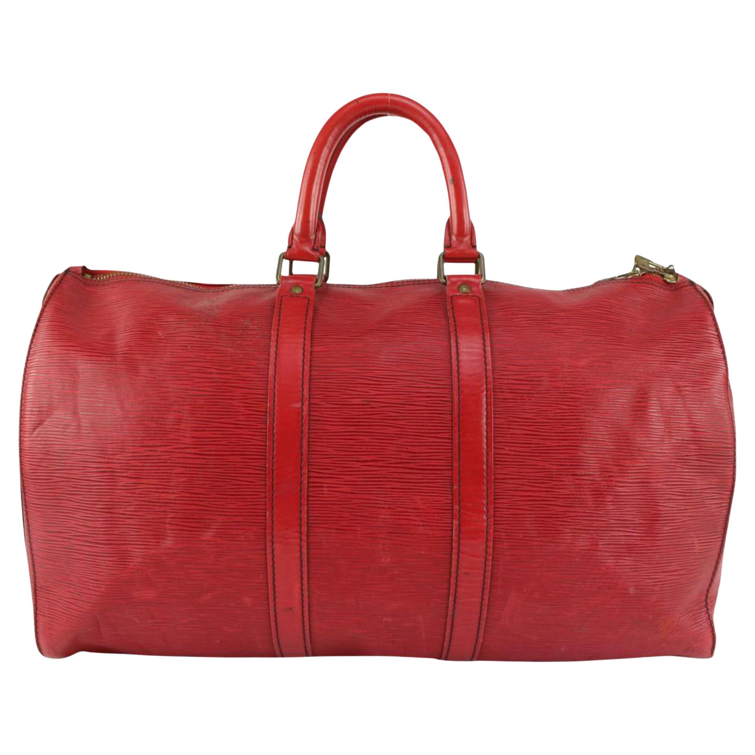 Louis Vuitton Red Epi Leather Vintage Keepall 55 at 1stDibs