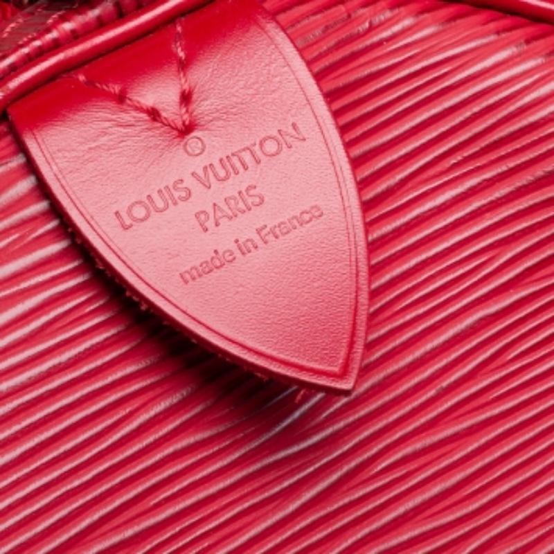 Louis Vuitton Red Epi Leather Keepall 45 For Sale 6