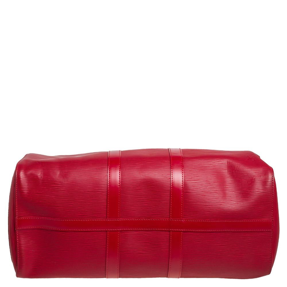 Louis Vuitton Rote Epi-Leder Keepall 45 im Angebot 1