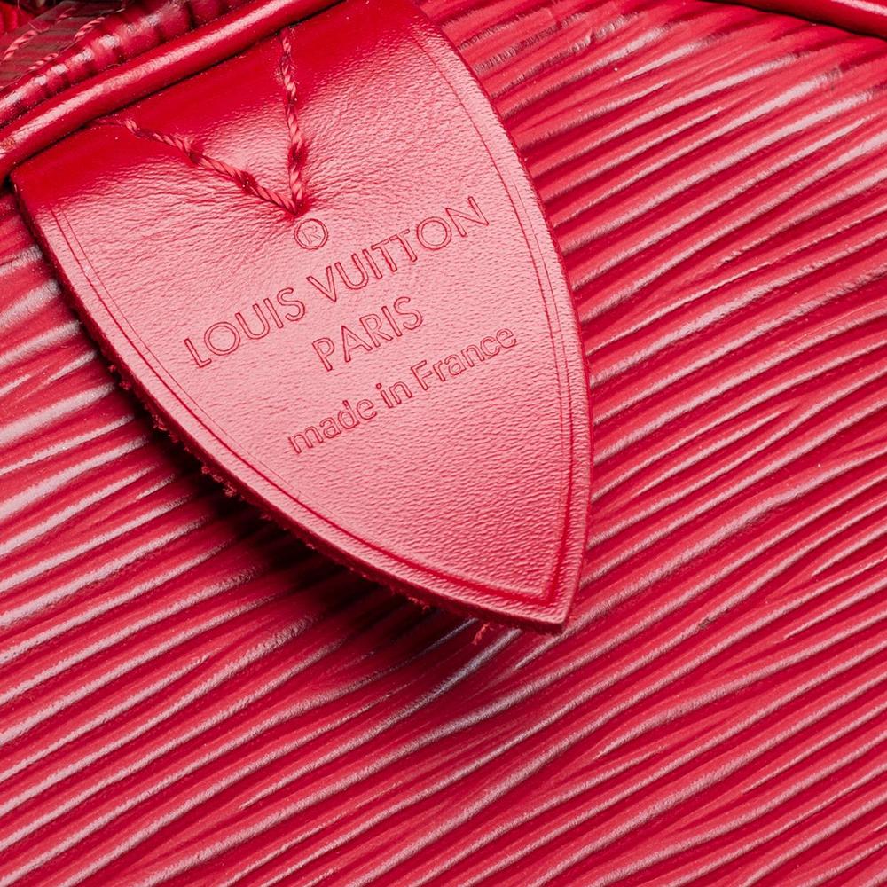 Women's Louis Vuitton Red Epi Leather Keepall 45 For Sale