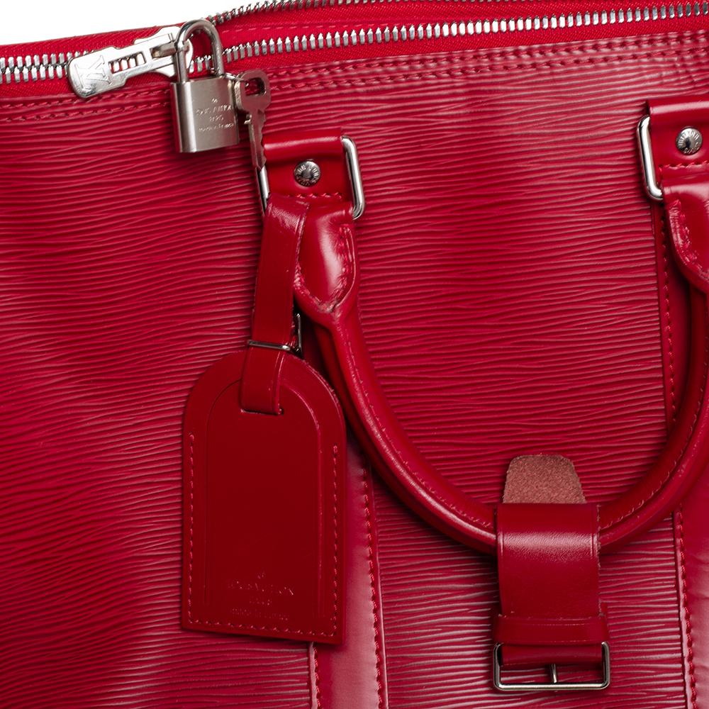 Louis Vuitton Red Epi Leather Keepall 45 2