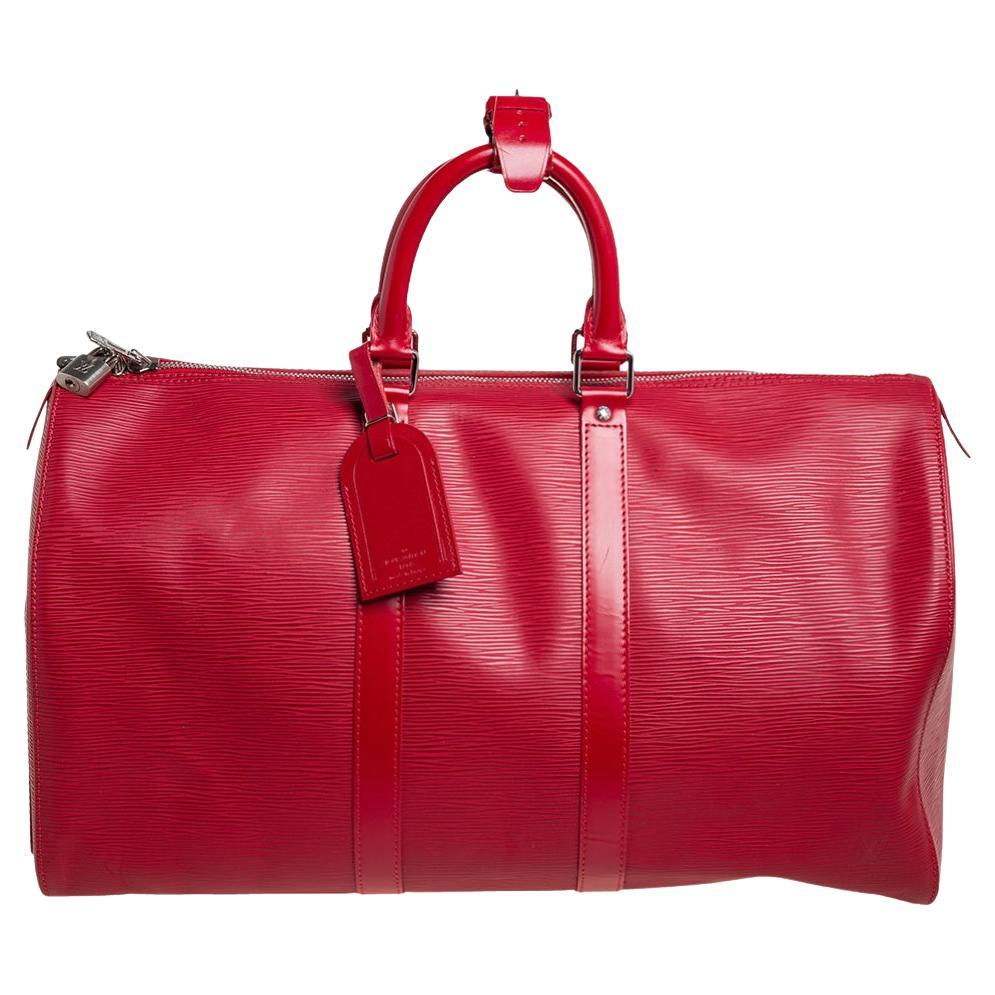 Louis Vuitton Rote Epi-Leder Keepall 45 im Angebot