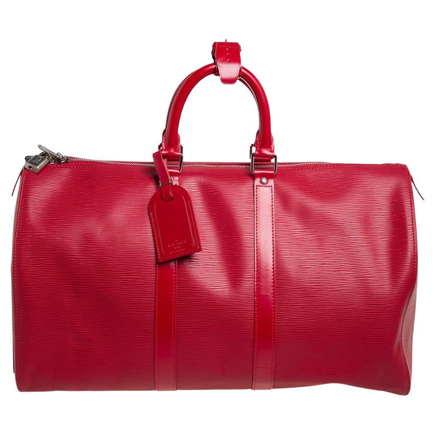 Leather travel bag Louis Vuitton x Supreme Red in Leather - 30667328