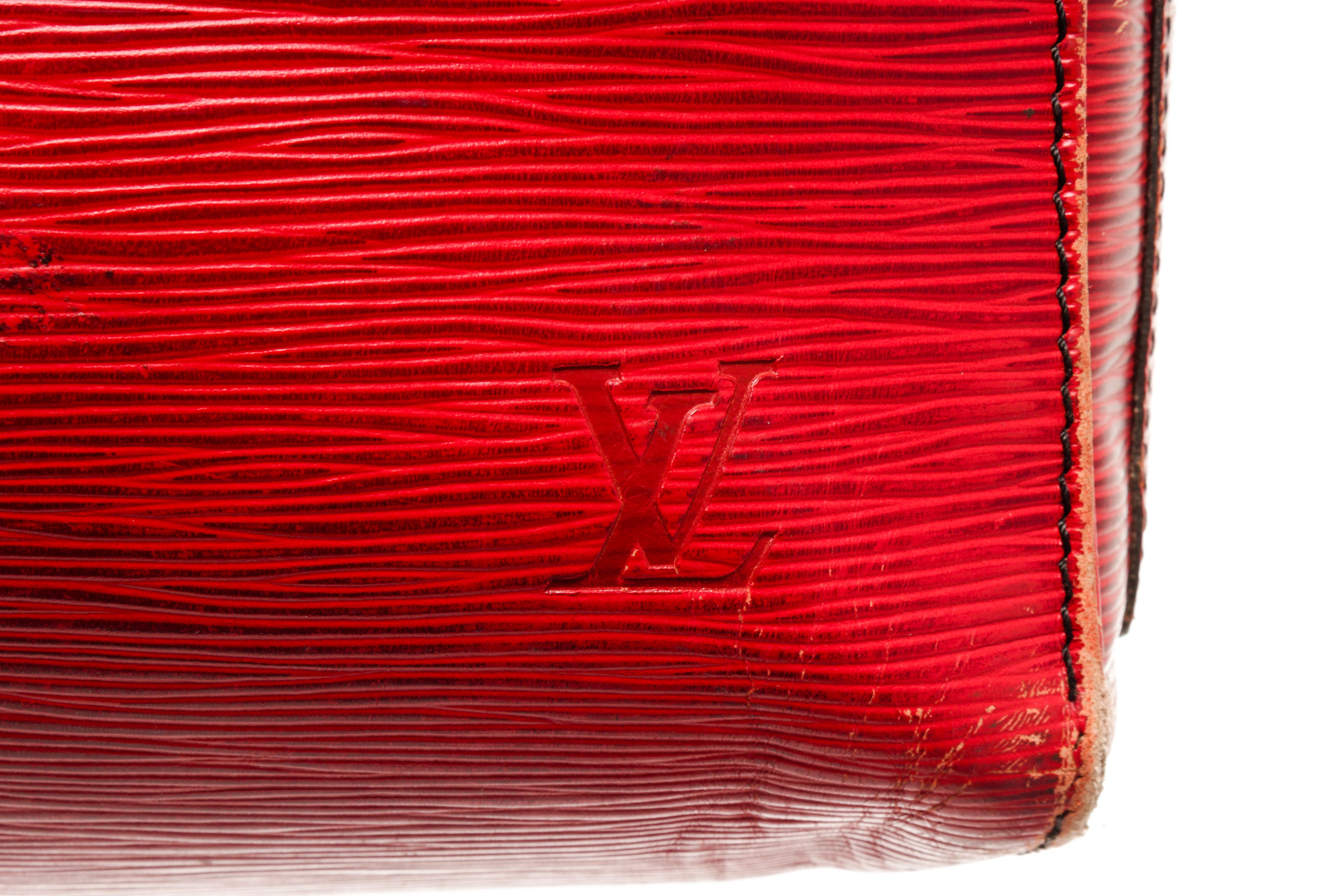Louis Vuitton Red Epi Leather Keepall 45cm Duffel Luggage Bag For Sale 1