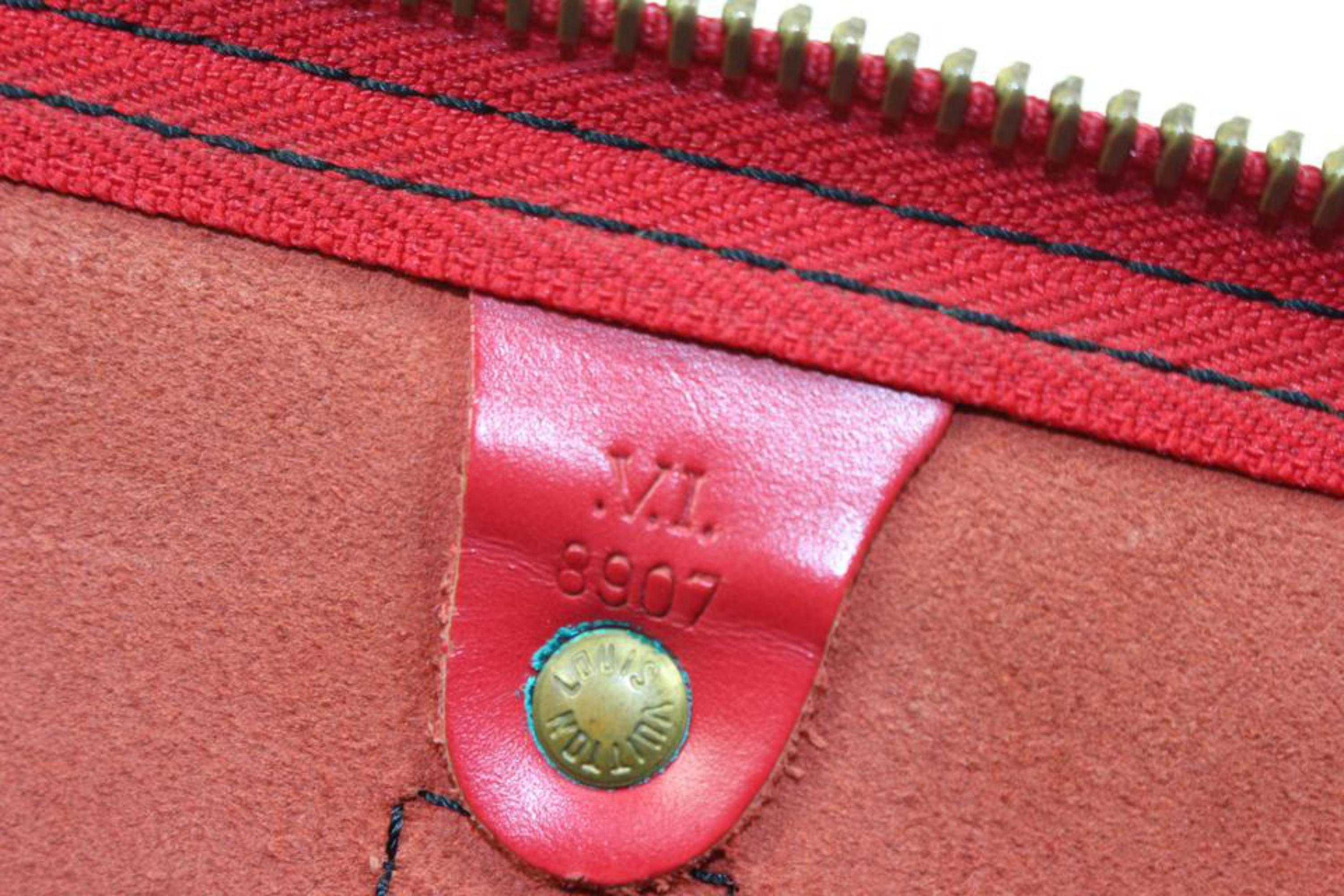 Louis Vuitton Rot Epi Leder Keepall 50 Duffle Bag 89lk328s im Zustand „Gut“ im Angebot in Dix hills, NY