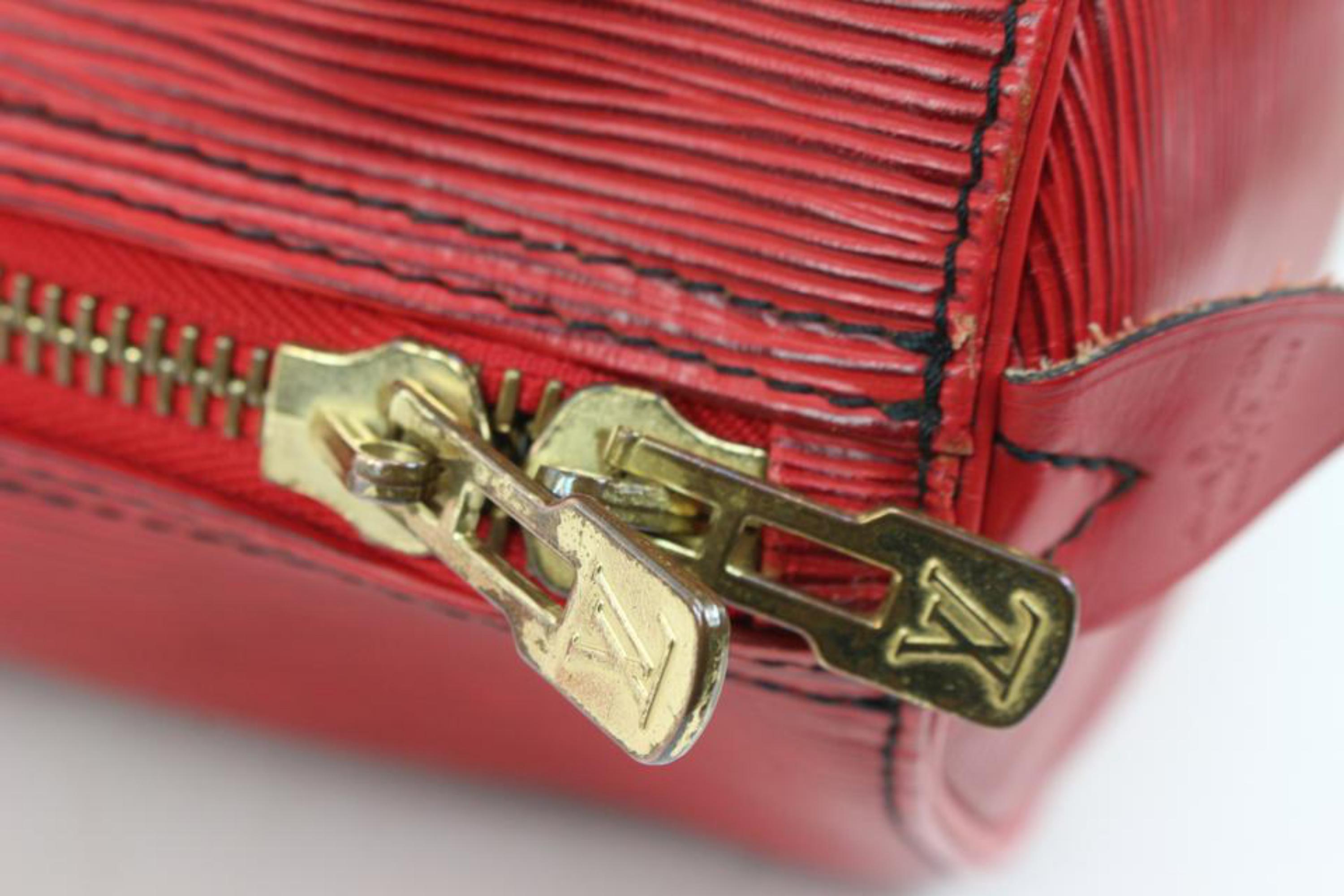 Louis Vuitton Rot Epi Leder Keepall 50 Duffle Bag 89lk328s im Angebot 5