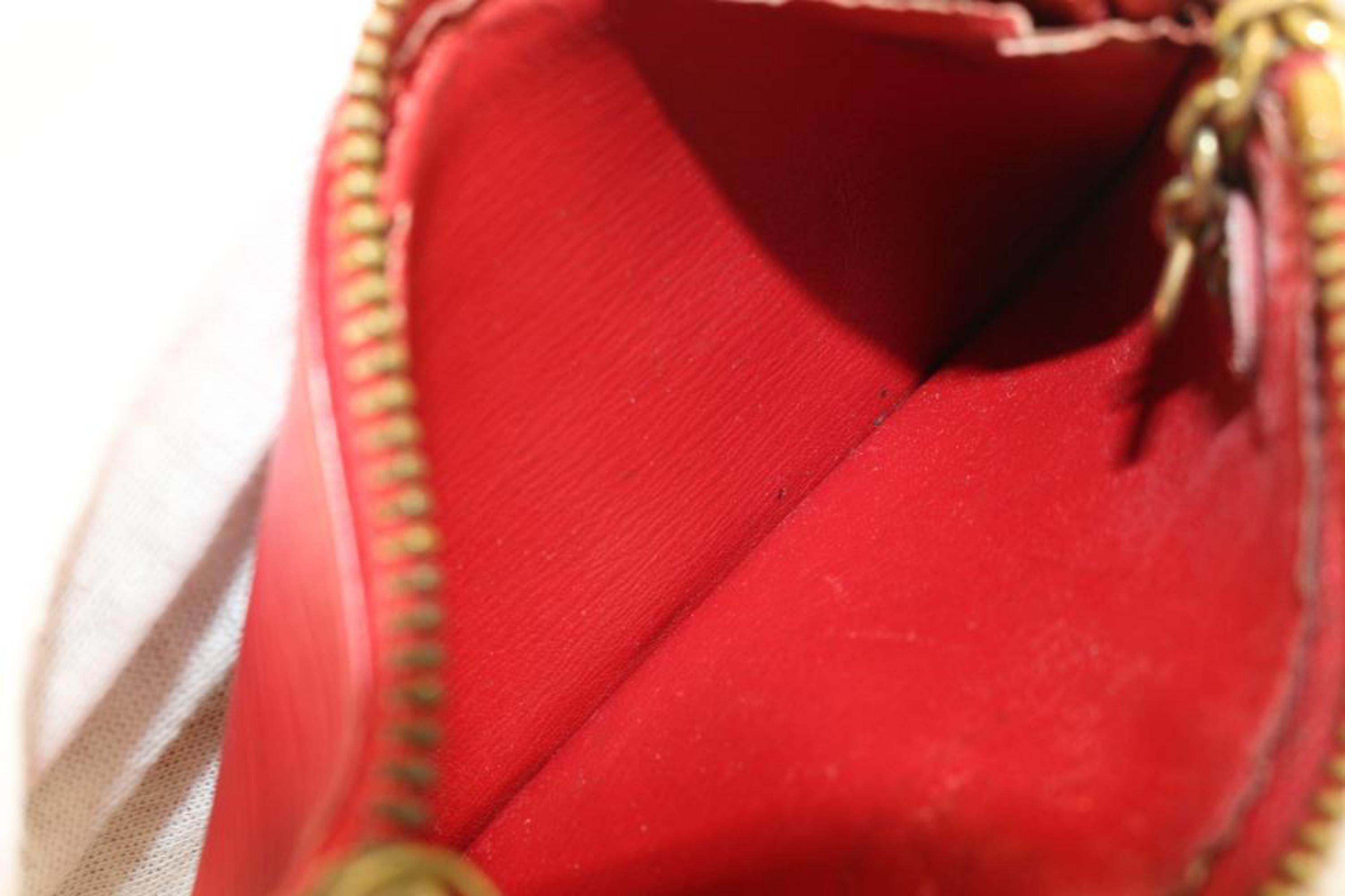Louis Vuitton Red Epi Leather Key Pouch Coin Purse Pochette Cles69lz718s For Sale 6