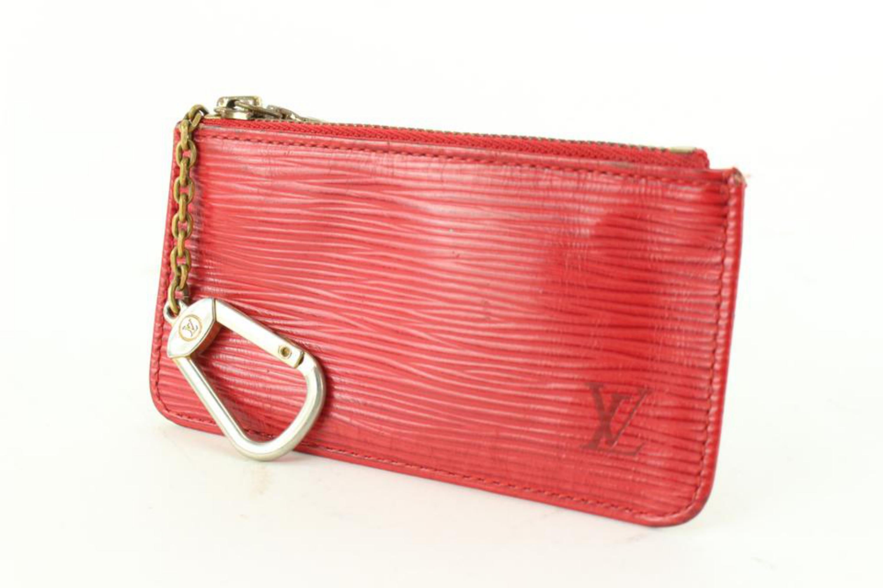 Louis Vuitton Red Epi Leather Key Pouch Coin Purse Pochette Cles69lz718s For Sale 8