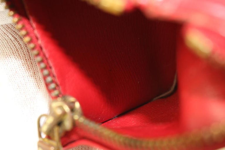 Louis Vuitton Red Epi Leather Key Pouch Coin Purse Pochette Cles 861011