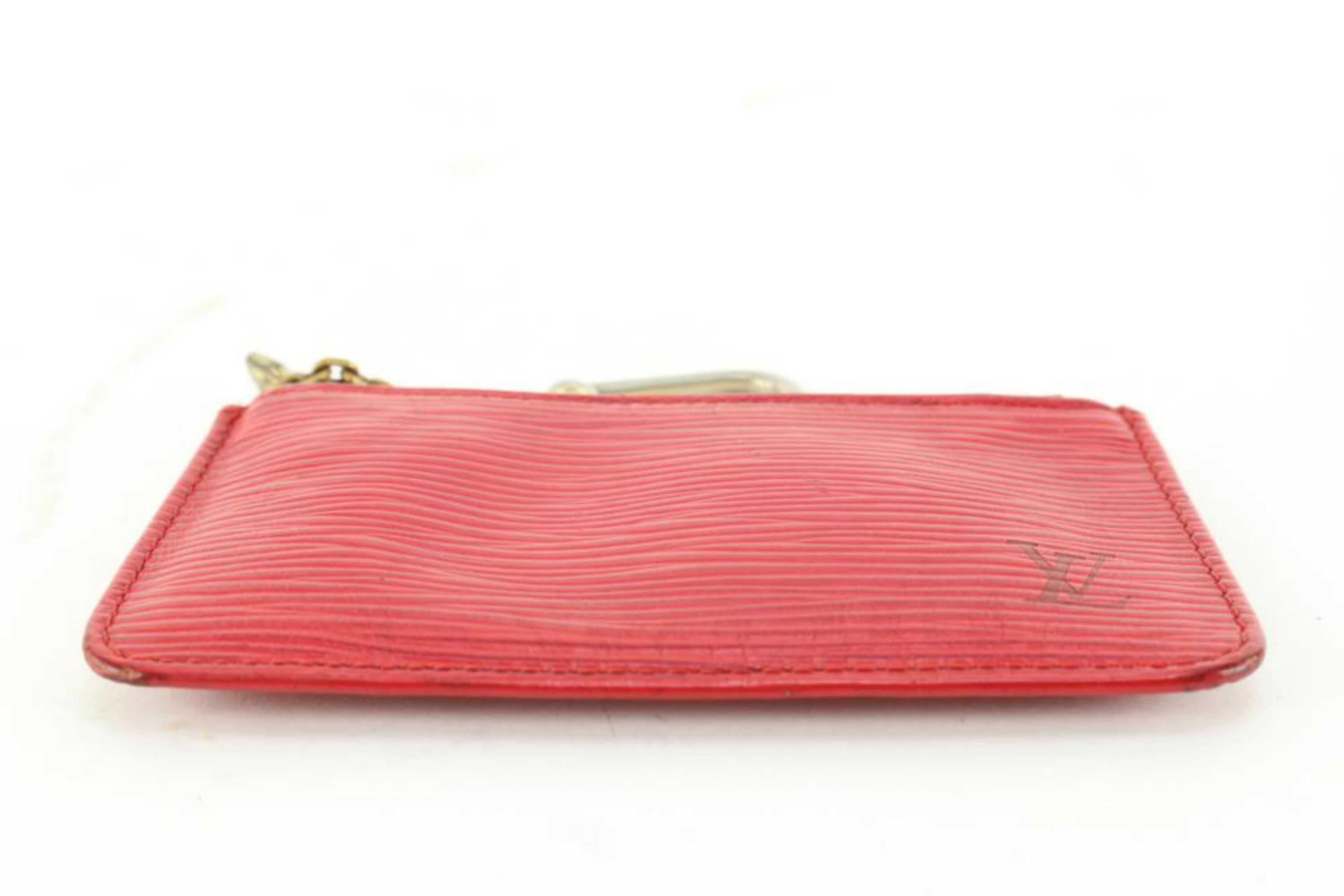 Women's Louis Vuitton Red Epi Leather Key Pouch Coin Purse Pochette Cles69lz718s For Sale