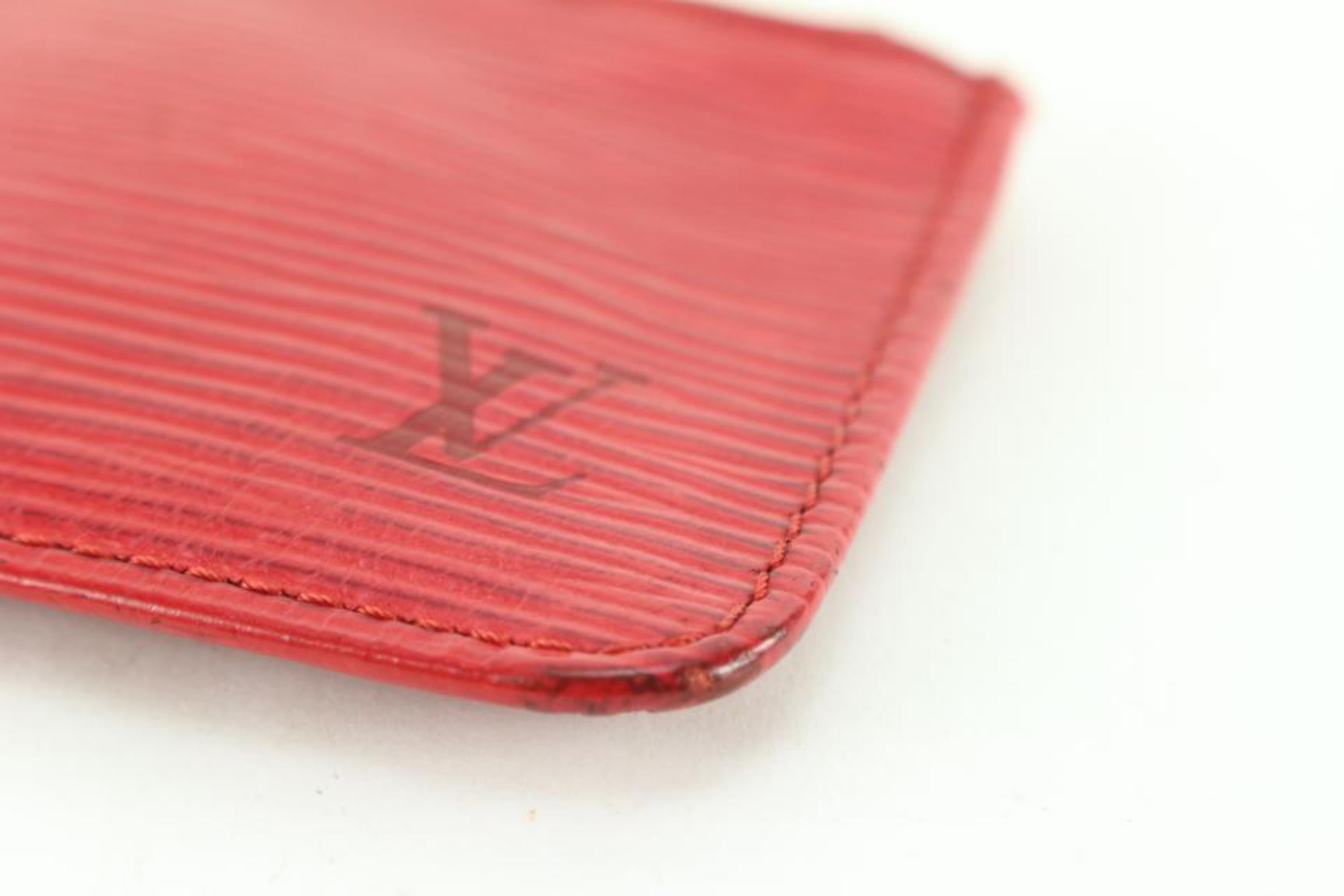 Louis Vuitton Red Epi Leather Key Pouch Coin Purse Pochette Cles69lz718s For Sale 1