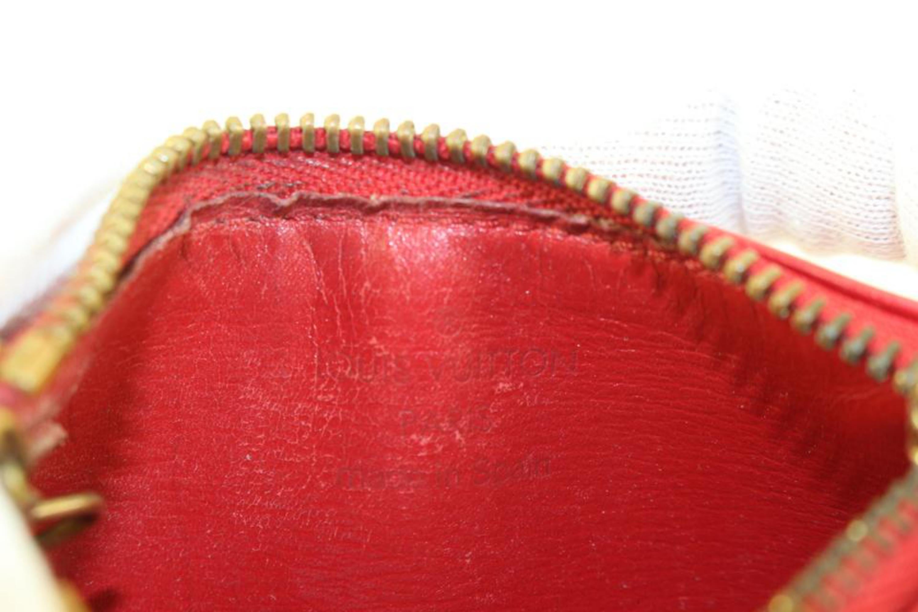 Louis Vuitton Red Epi Leather Key Pouch Coin Purse Pochette Cles69lz718s For Sale 4