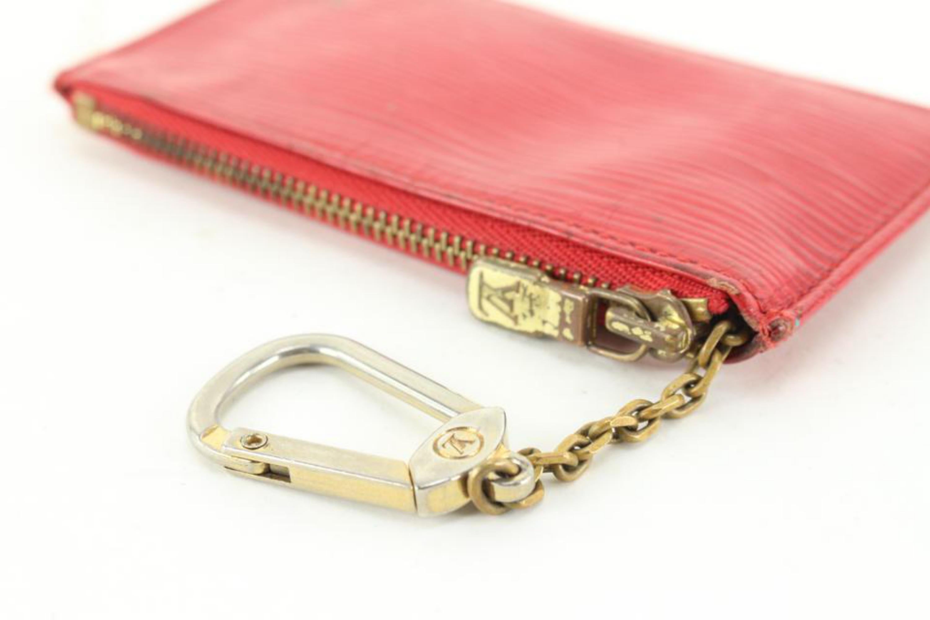 Louis Vuitton Red Epi Leather Key Pouch Coin Purse Pochette Cles69lz718s For Sale 5
