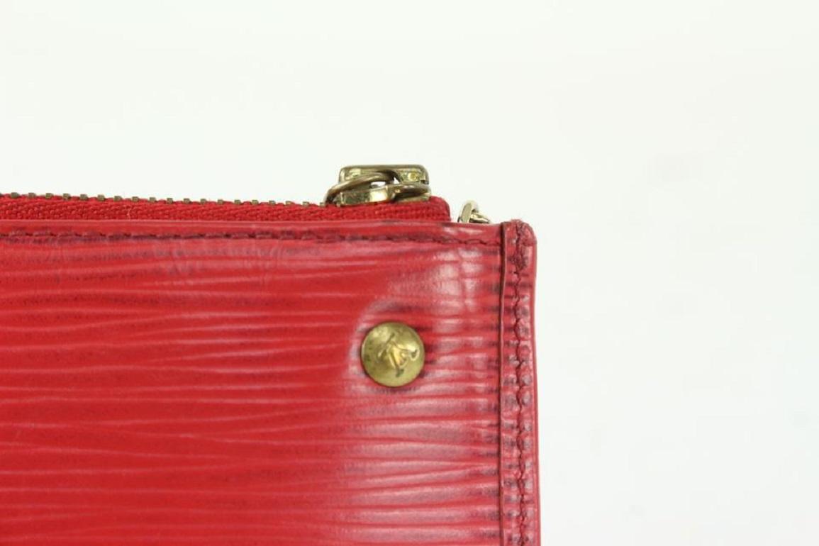 Louis Vuitton Red Epi Leather Key Pouch Pochette Cles 104lv33 For Sale 3