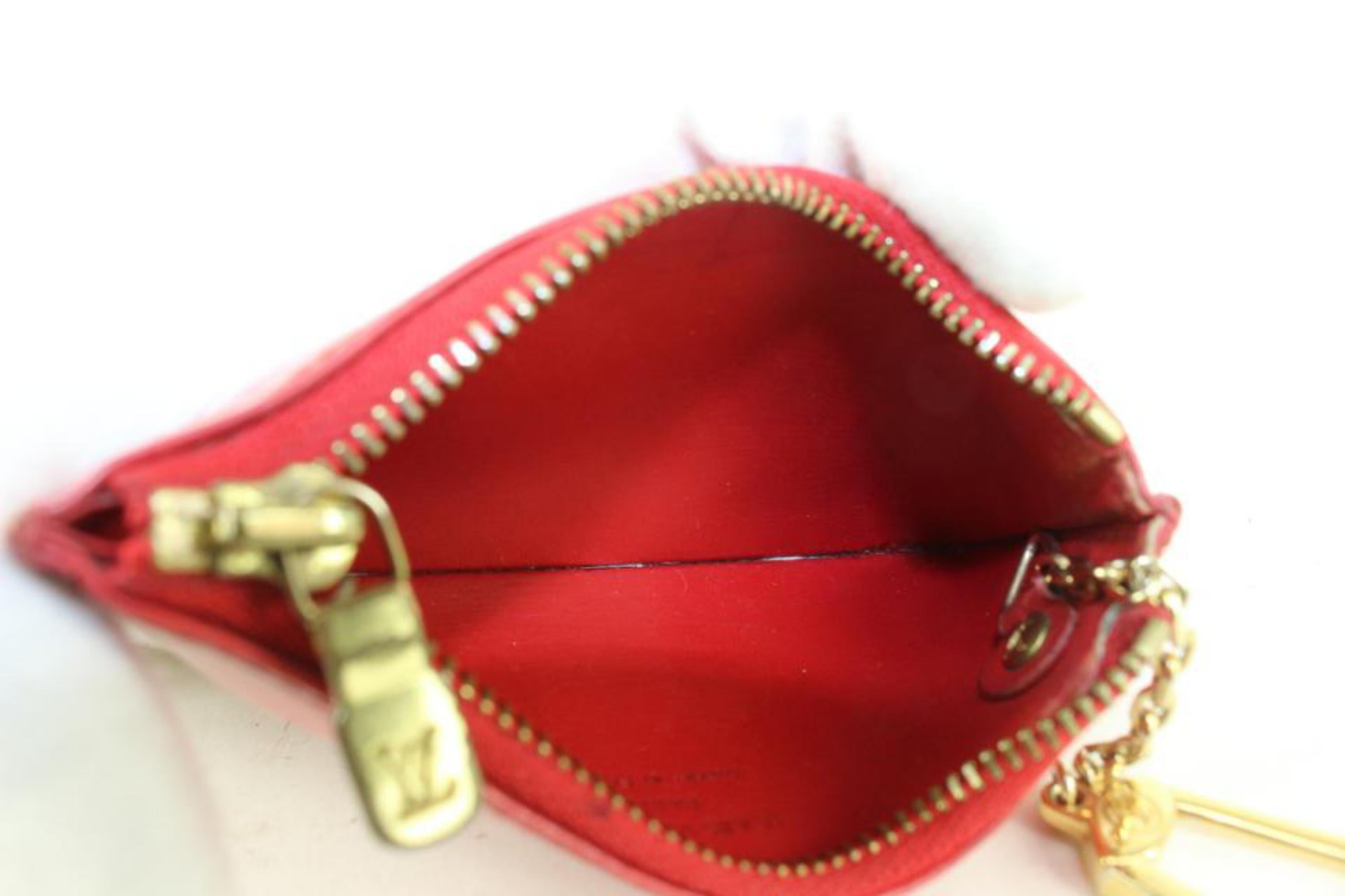 Louis Vuitton Red Epi Leather Key Pouch Pochette Cles 104lv33 For Sale 5