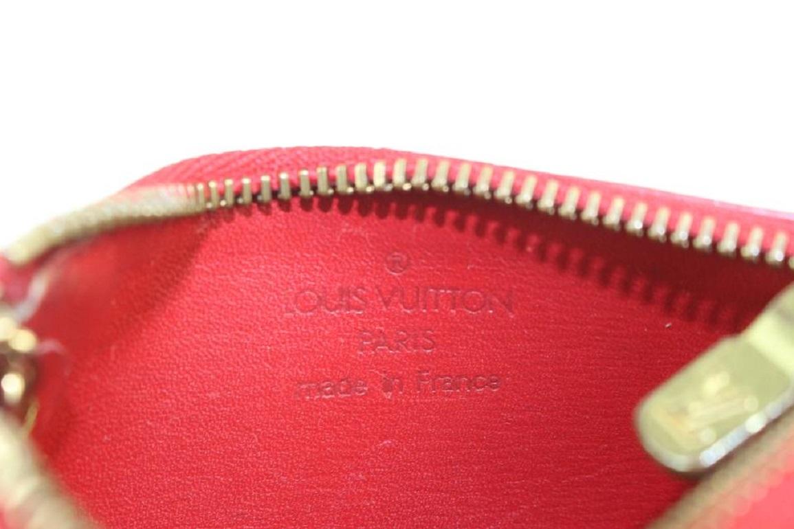 Louis Vuitton Red Epi Leather Key Pouch Pochette Cles 104lv33 For Sale 5