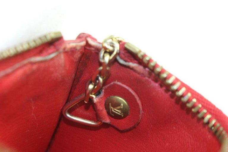 Key pouch leather small bag Louis Vuitton Red in Leather - 26457326