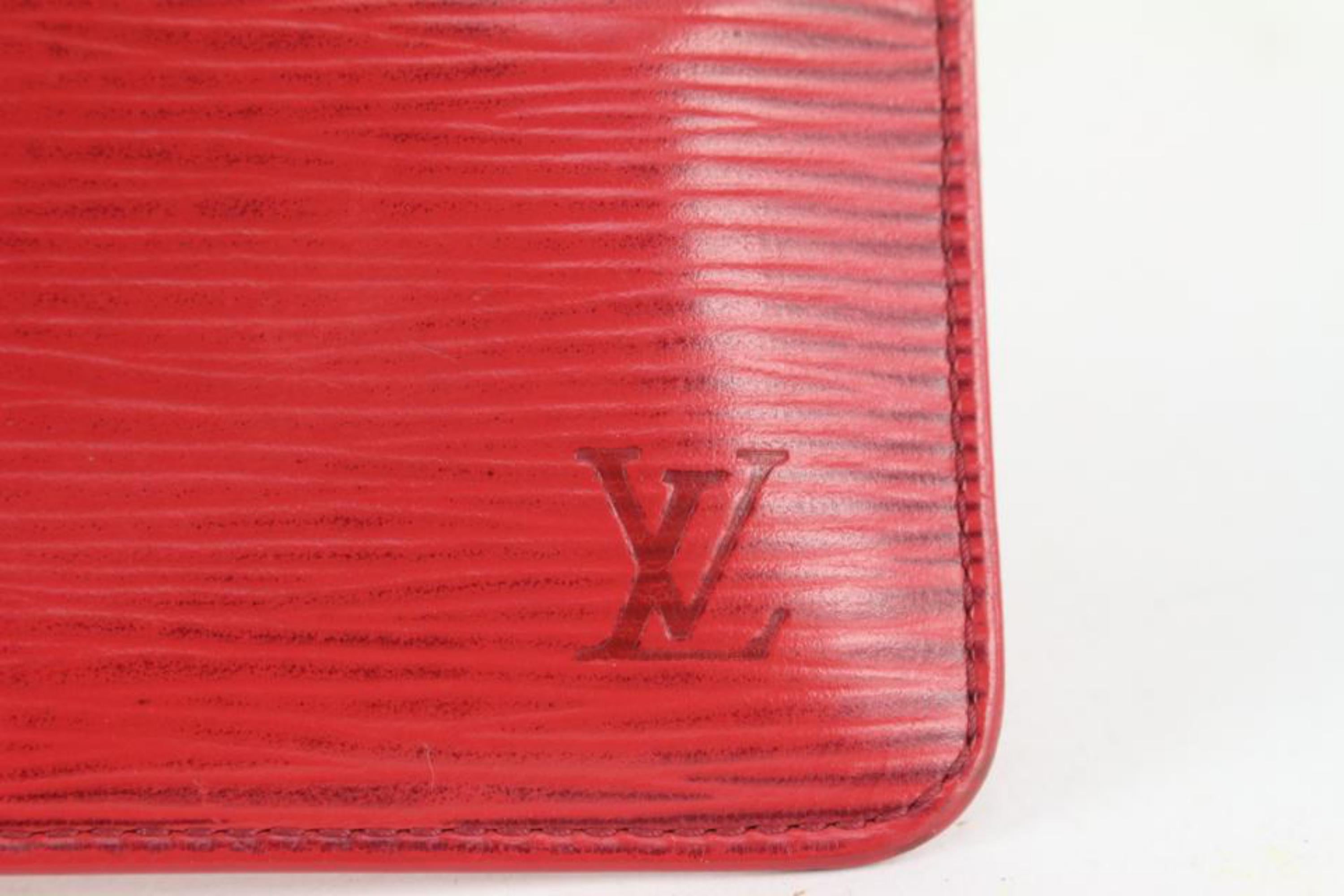 Women's Louis Vuitton Red Epi Leather Key Pouch Pochette Cles 104lv33