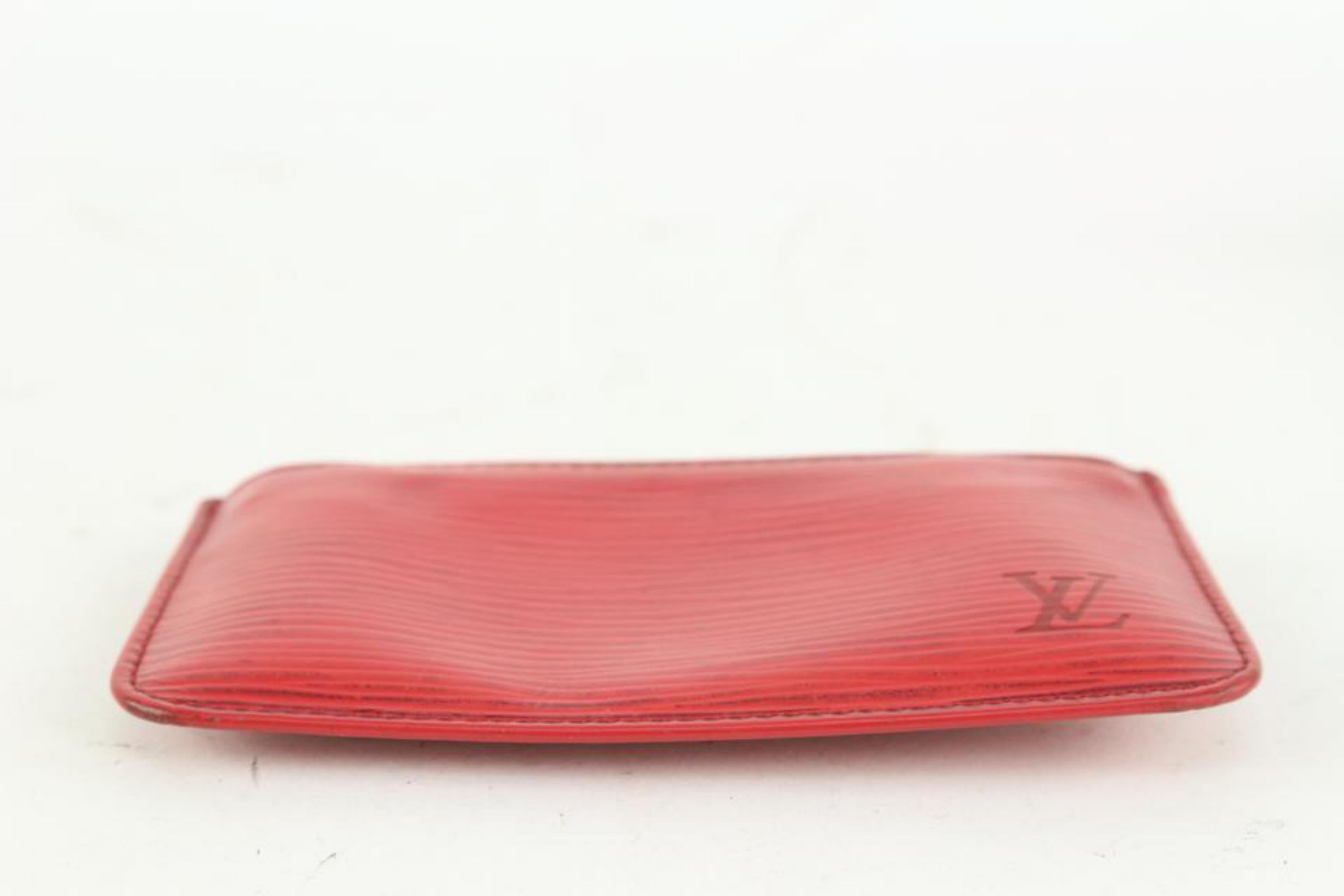 Louis Vuitton Red Epi Leather Key Pouch Pochette Cles 104lv33 1
