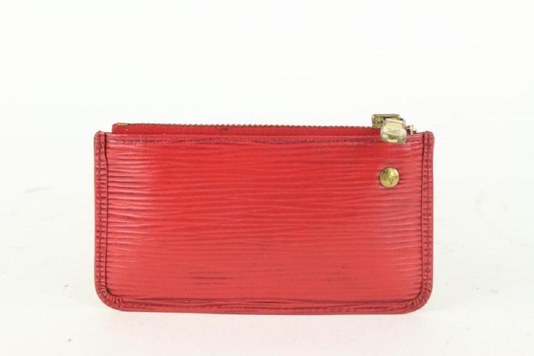 Louis Vuitton Red Epi Leather Key Pouch Pochette Cles Keychain 113lv29
