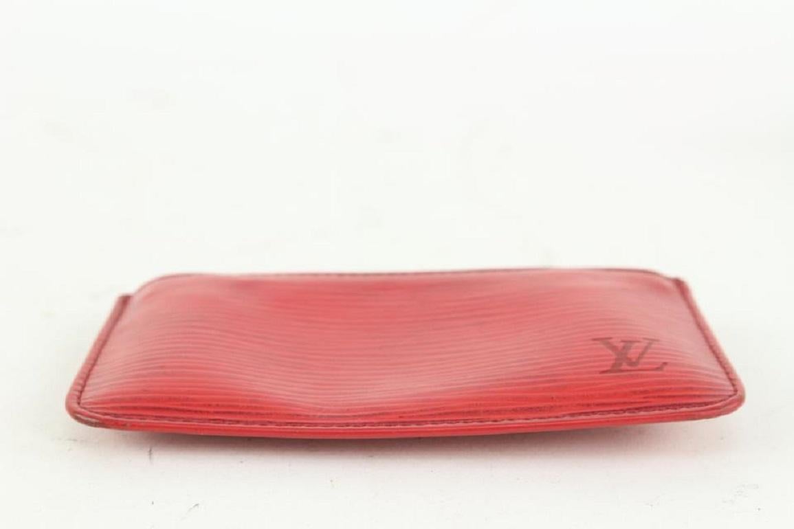 Louis Vuitton Red Epi Leather Key Pouch Pochette Cles 104lv33 For Sale 1