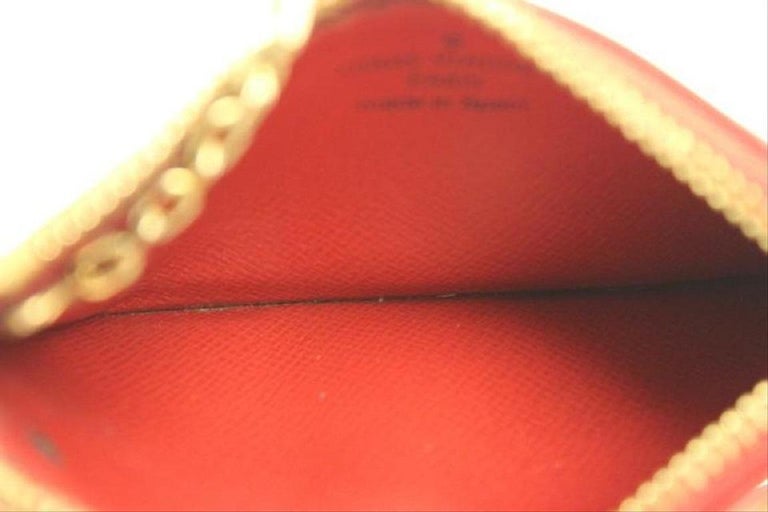 Louis Vuitton Red EPI Leather Key Pouch Pochette Cles Coin Purse with Ring Elvlm