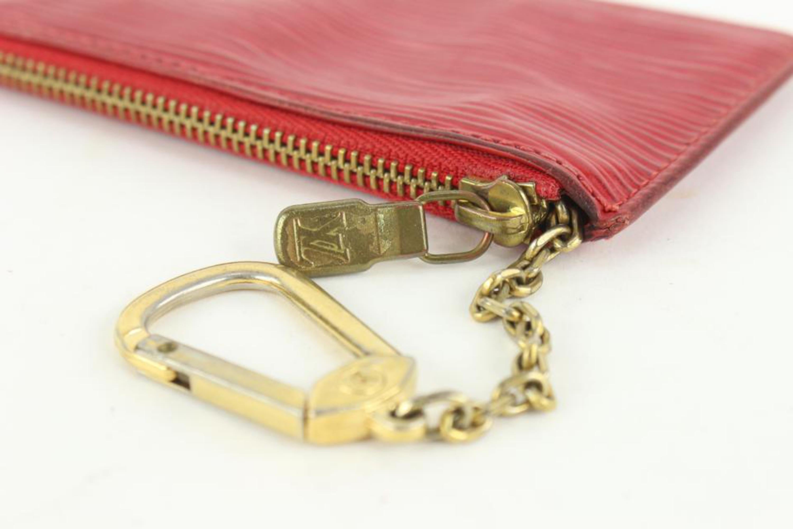 Louis Vuitton Red Epi Leather Key Pouch Pochette Cles Keychain 113lv29 For Sale 1