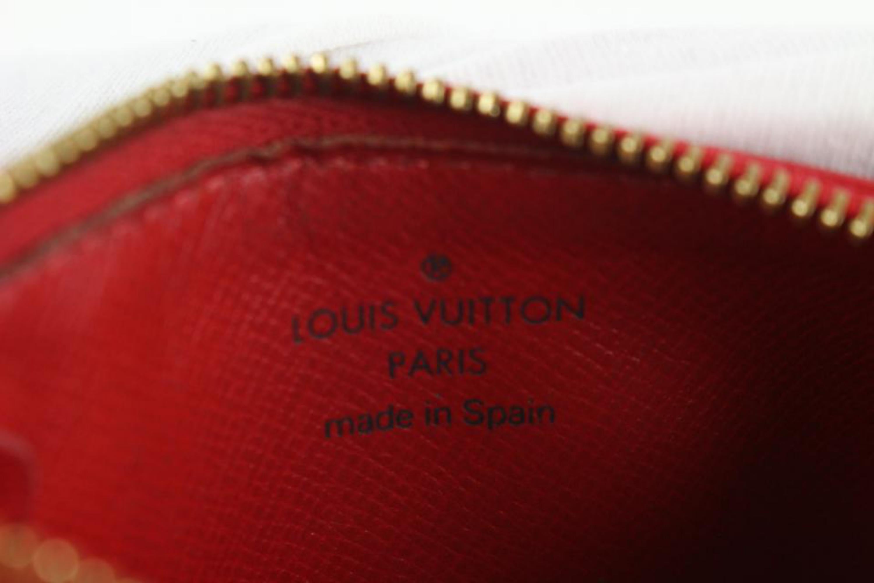 Louis Vuitton Red Epi Leather Key Pouch Pochette Cles Keychain 113lv29 For Sale 2
