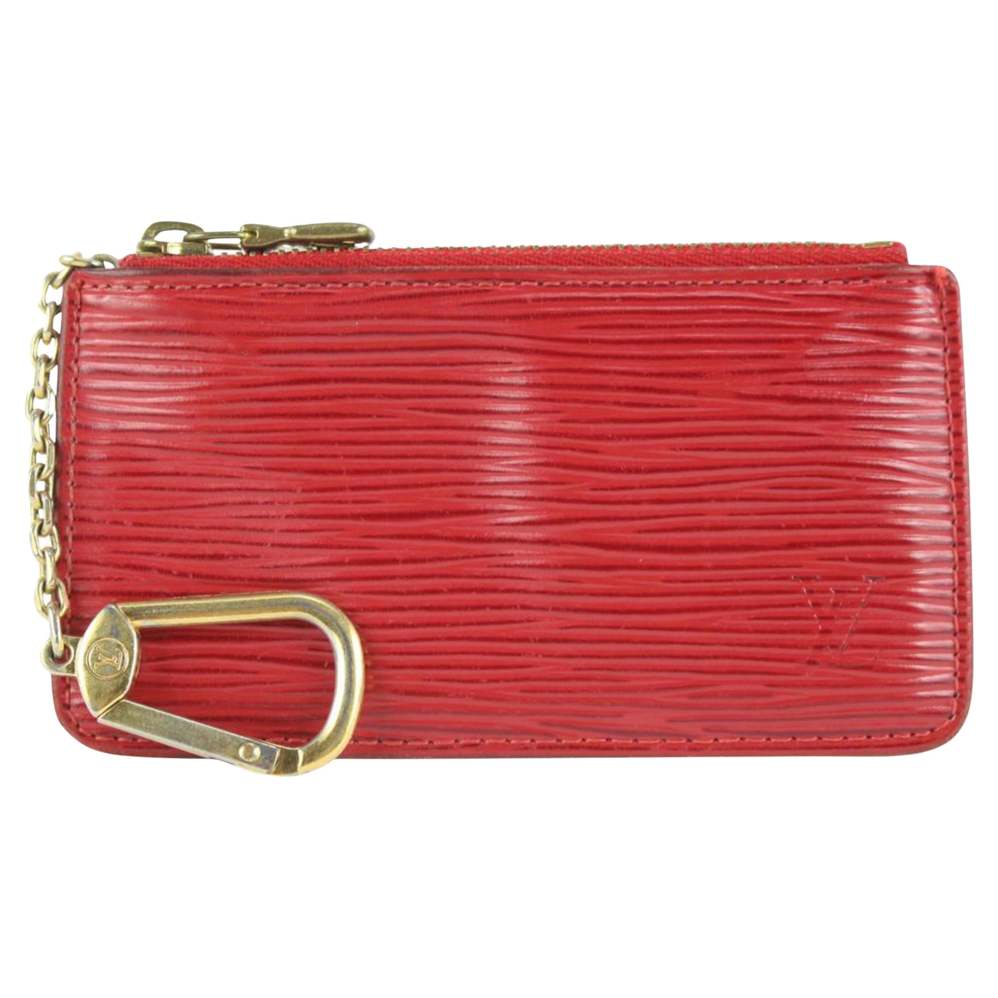 Louis Vuitton Red Epi Leather Key Pouch Pochette Cles Keychain 113lv29 For  Sale at 1stDibs