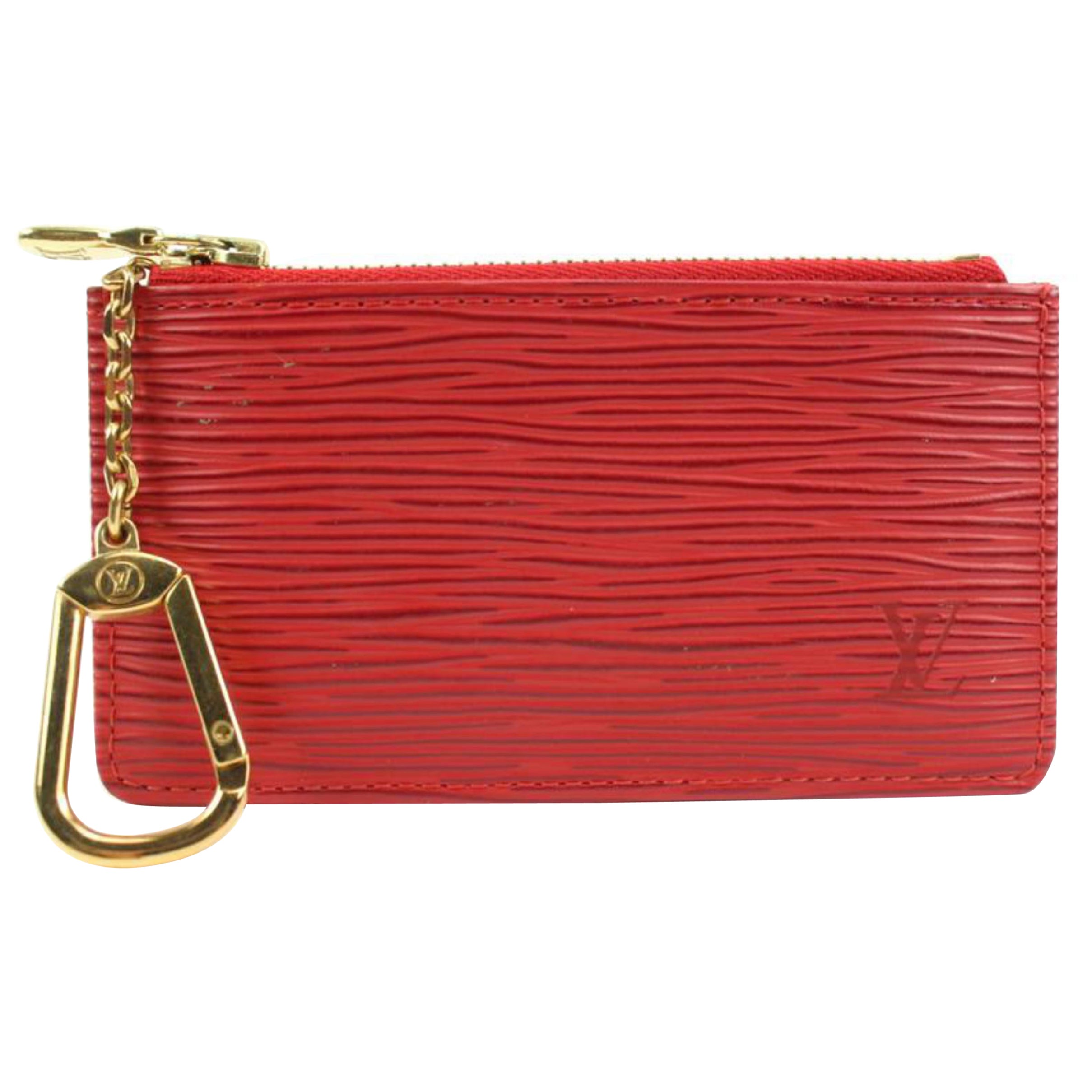 Louis Vuitton  Red Epi Leather Key Pouch Pochette Cles s210lv45