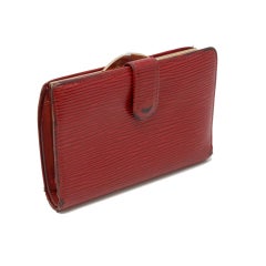 Louis Vuitton Red EPI Leather Kisslock Snap Bi-Fold Wallet LV-W0930P-0391
