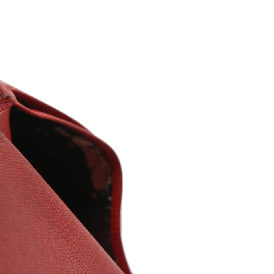 Louis Vuitton Rote EPI Leder Kisslock Snap Bi-Fold Geldbörse LV-W0930P-0391 mit Schnappverschluss im Angebot 4